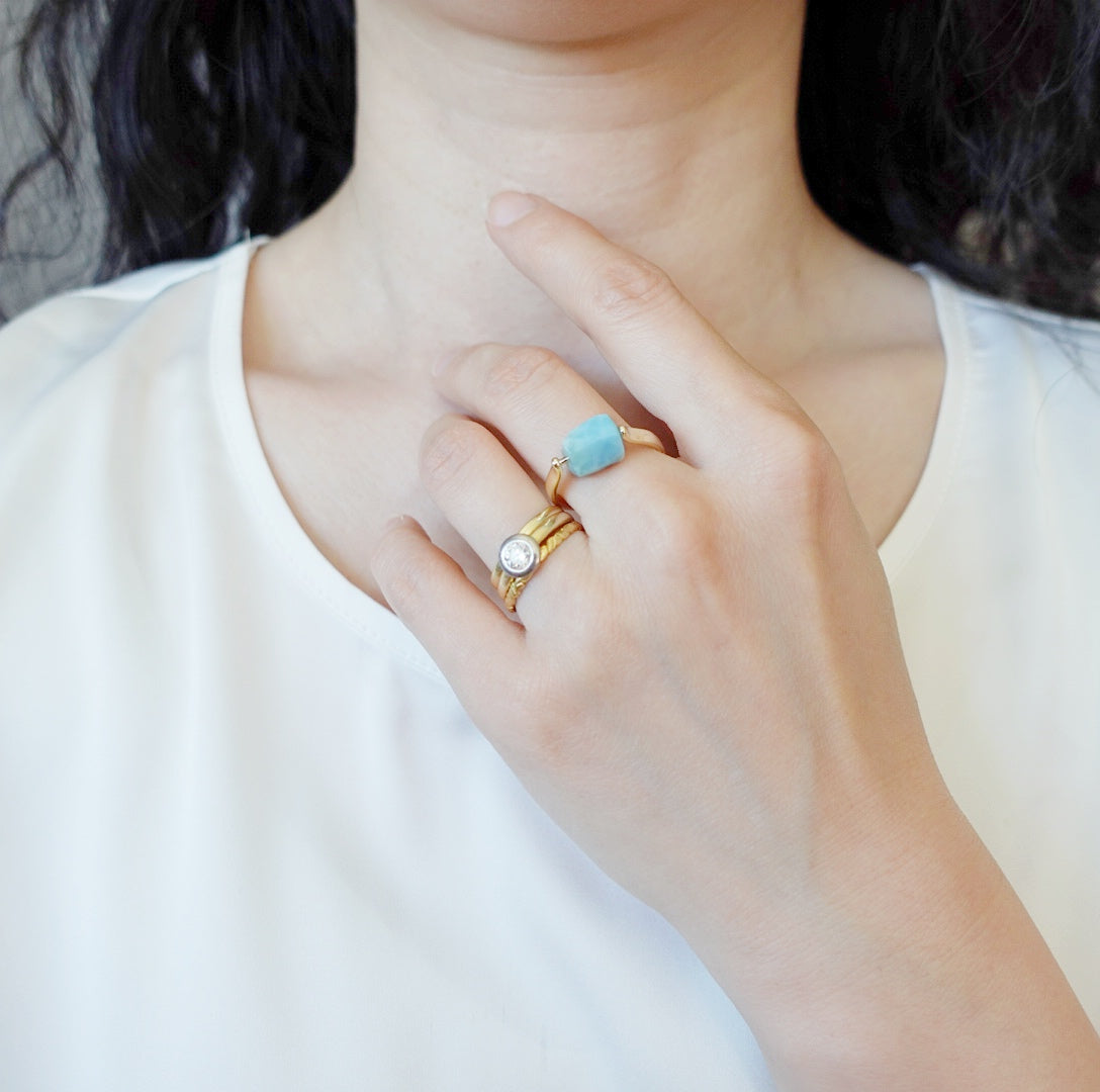 Natural Larimar Stack Ring