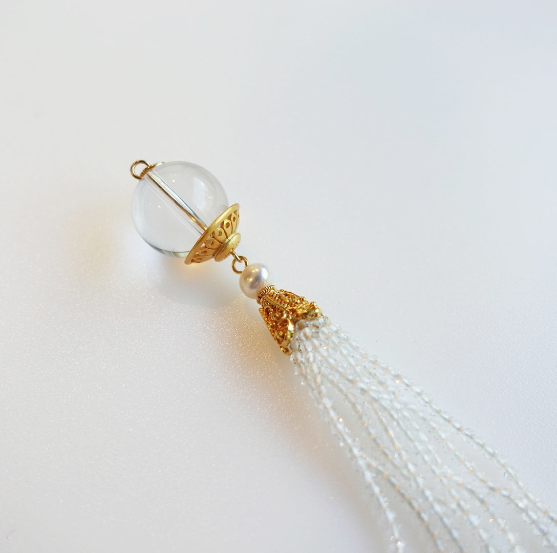 Emptiness Crystal Zircon Tassel Pendant - Yun Boutique