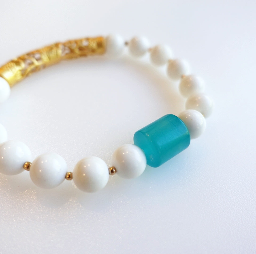 Auspicious Beaded Tridacna Bracelet - Yun Boutique