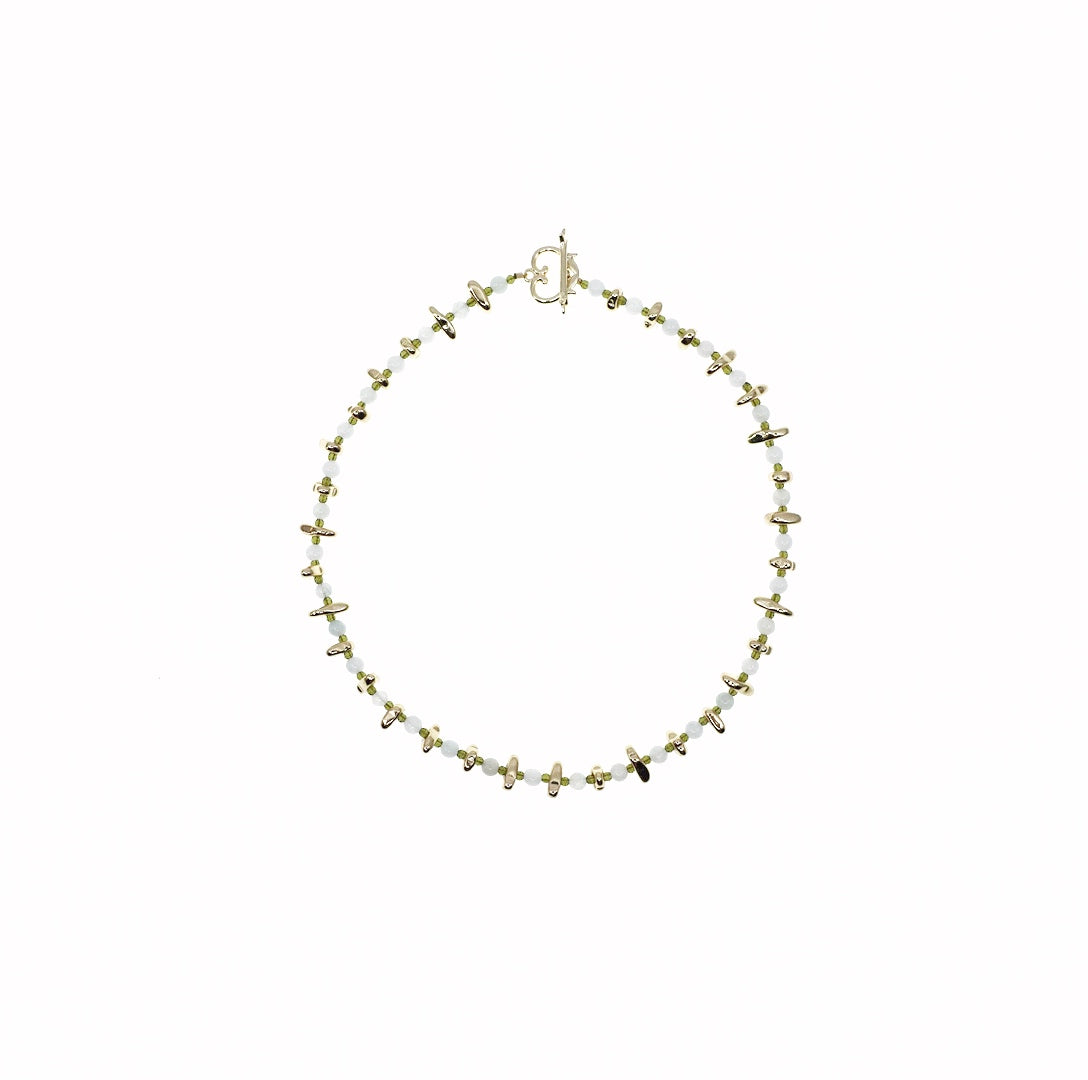 Elf Forest Jadeite Choker Necklace Gold