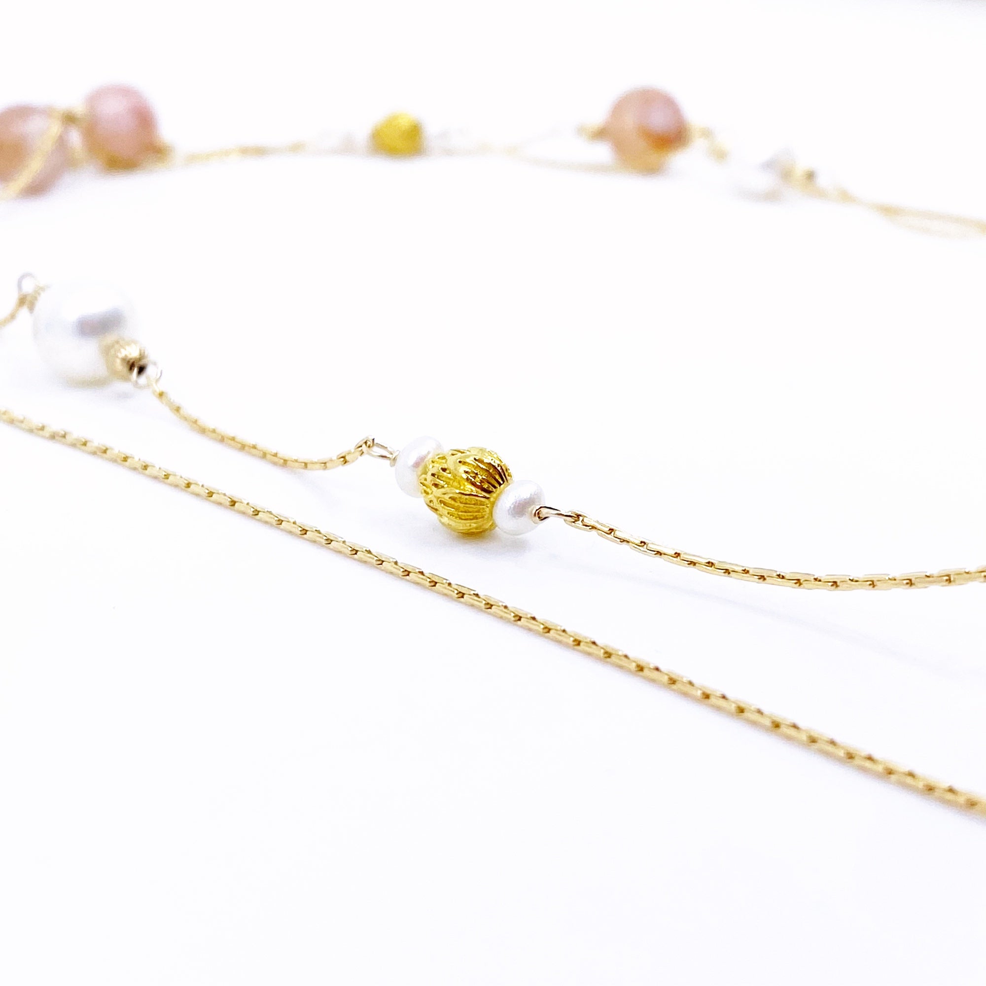 Yun Boutique Sakura Agate Long Gemstone Necklace