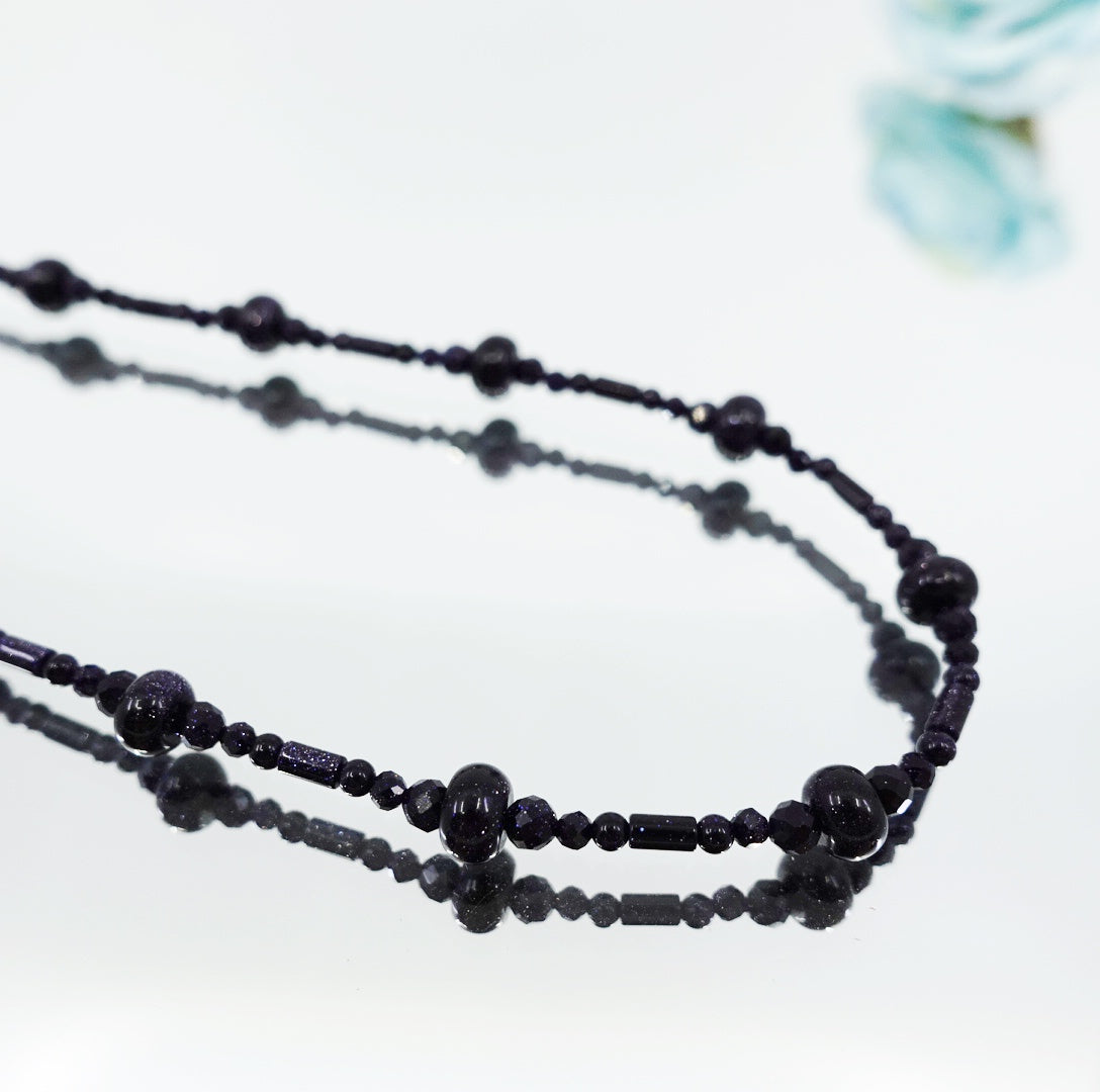 Blue Sandstone Beaded Necklace