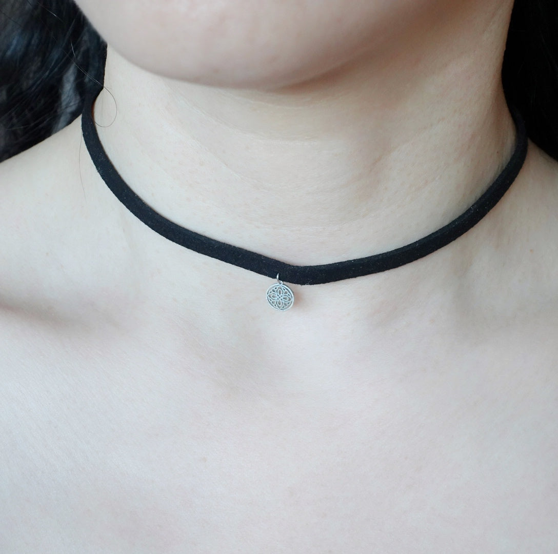 Auspicious Origin Black Suede Choker Necklace (Mini) - Yun Boutique