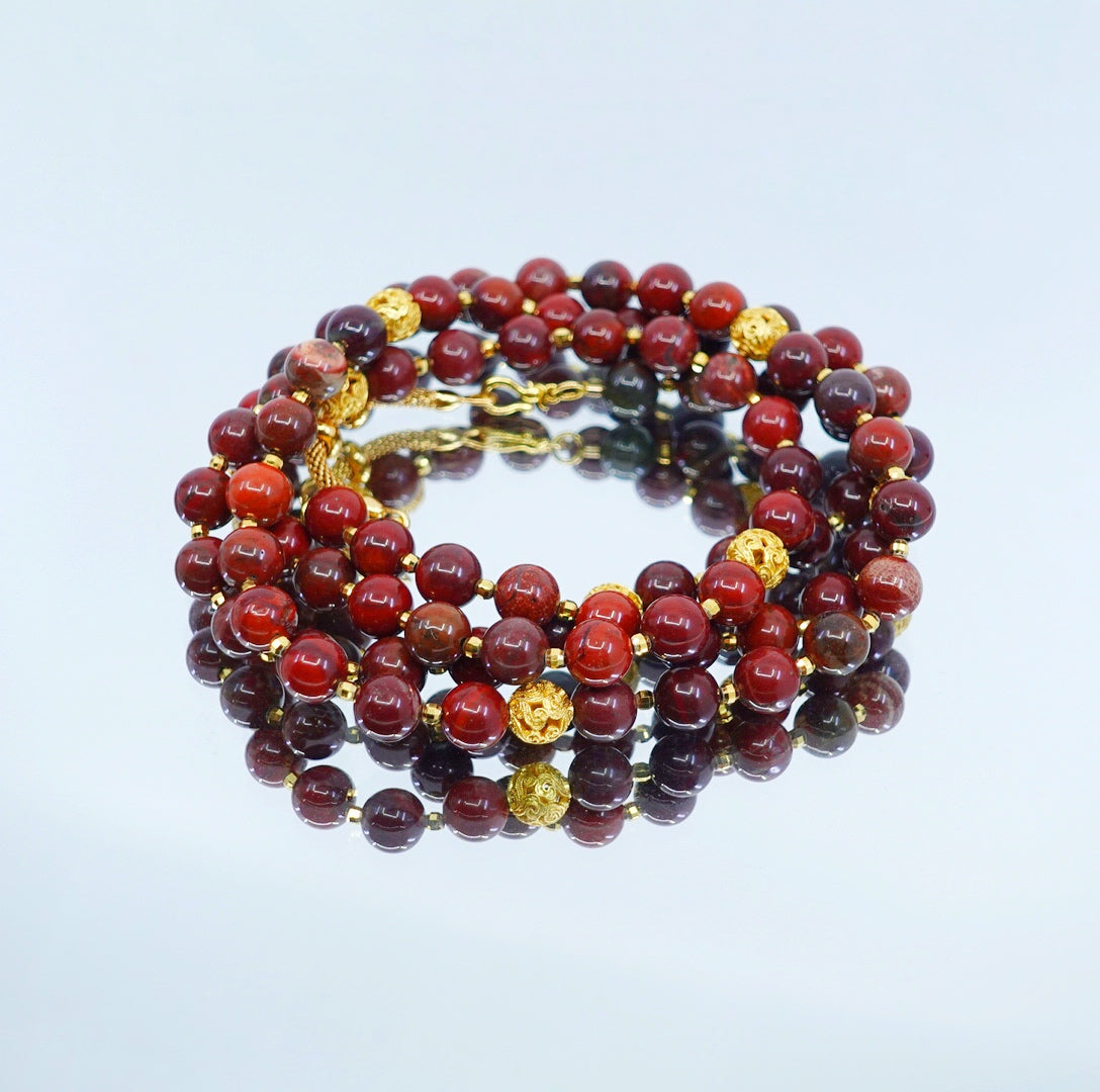 Return to Origin Multi-style Brown Red Agate Beaded Necklace - Yun Boutique