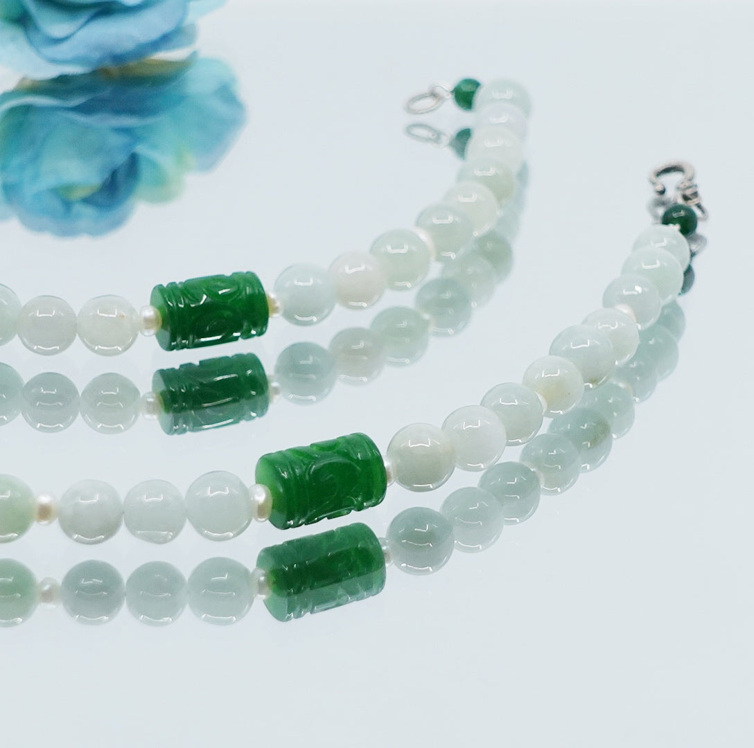 Yun Boutique Antique Style Beaded Jadeite Necklace