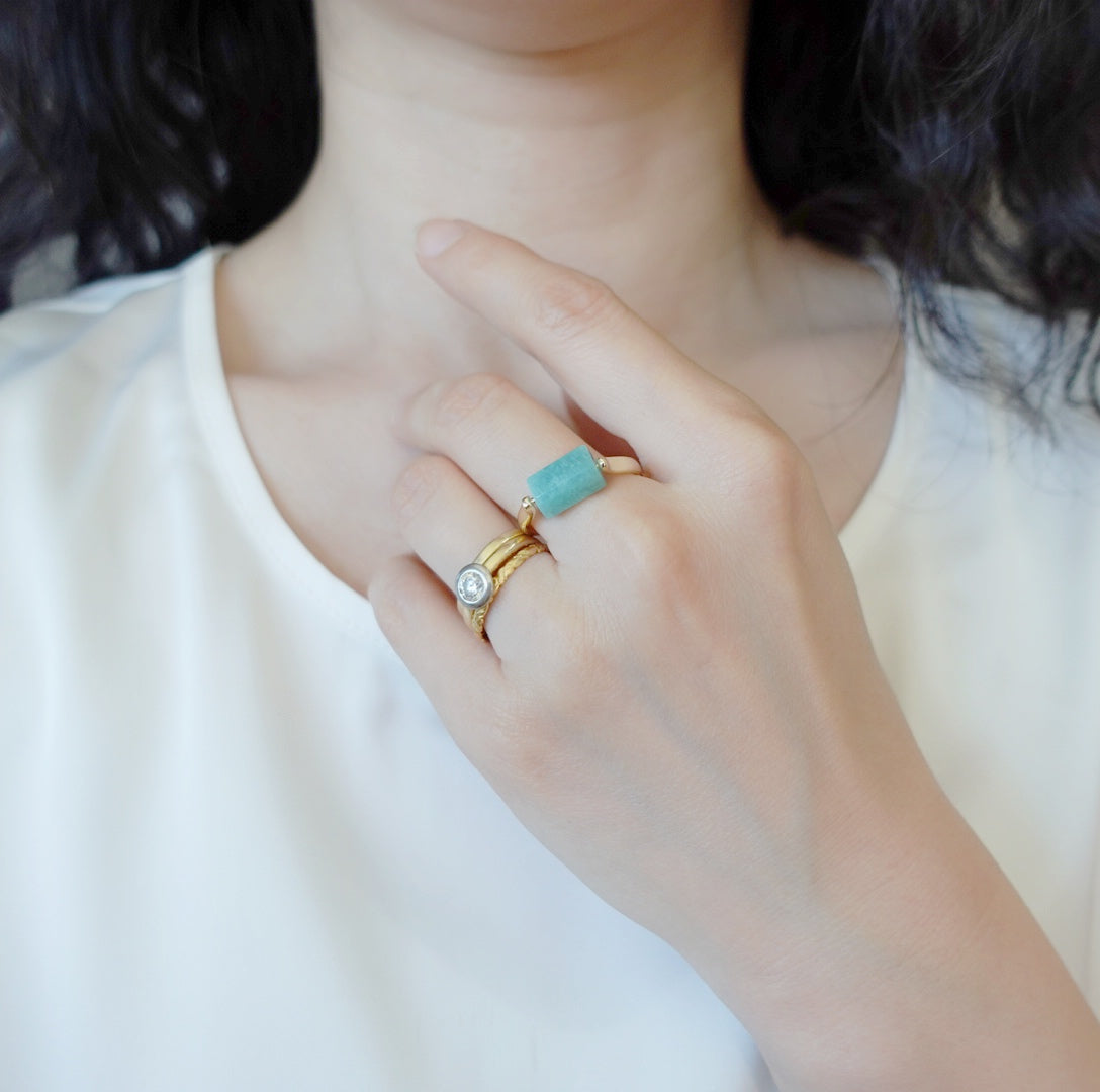 Natural Amazonite Stack Ring