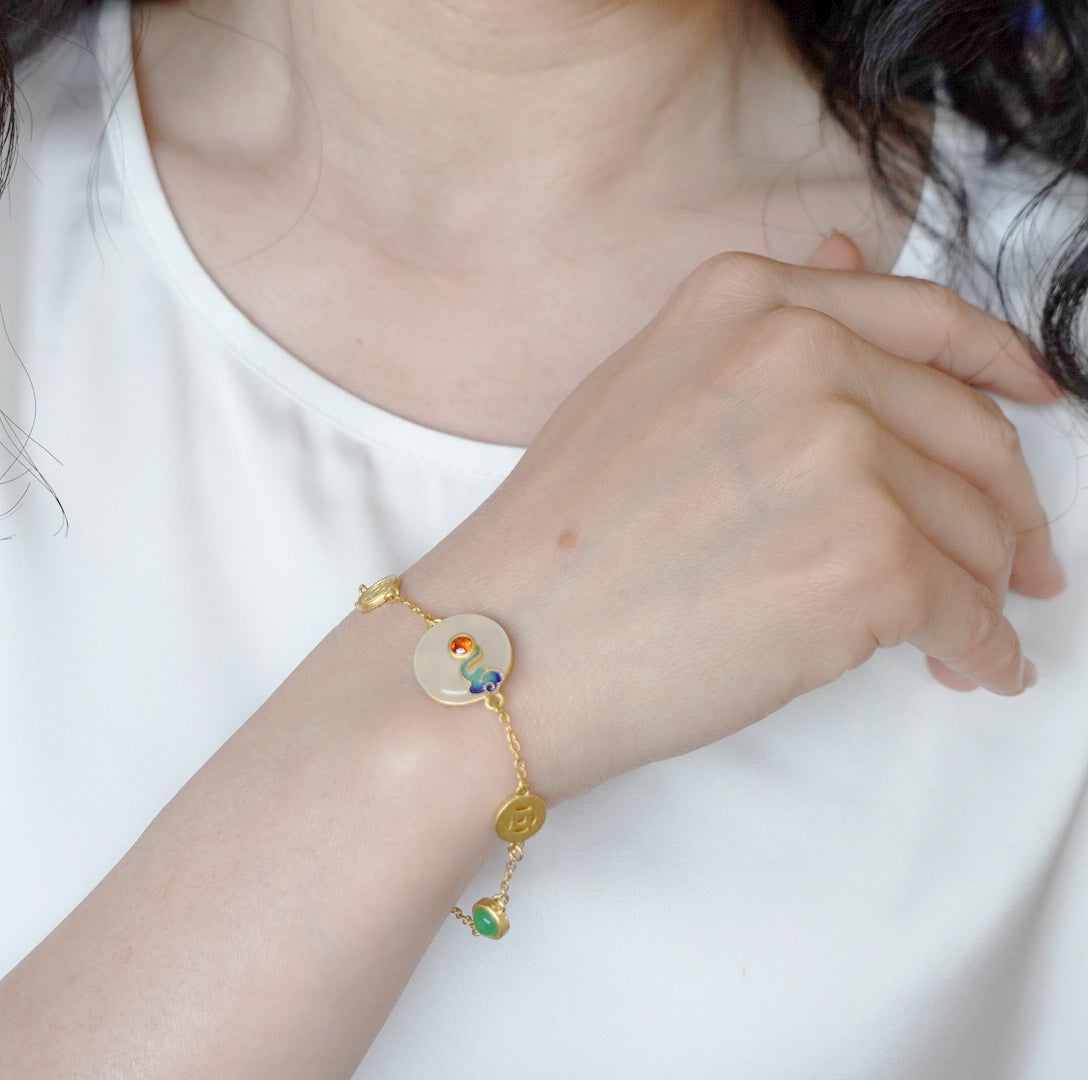 Auspicious Clouds White Jade Bracelet - Yun Boutique