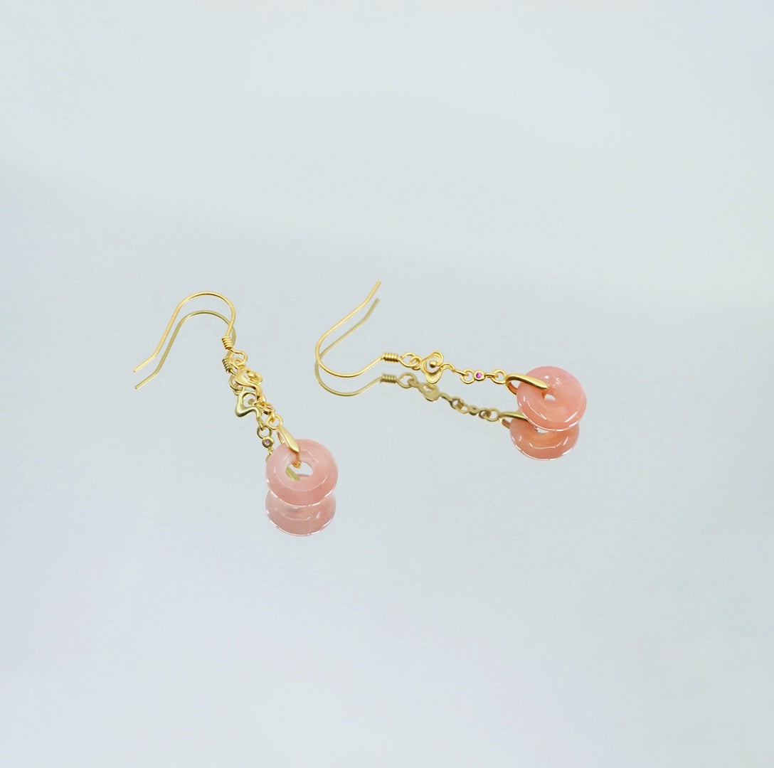 Pink Agate Donut Earrings - Yun Boutique