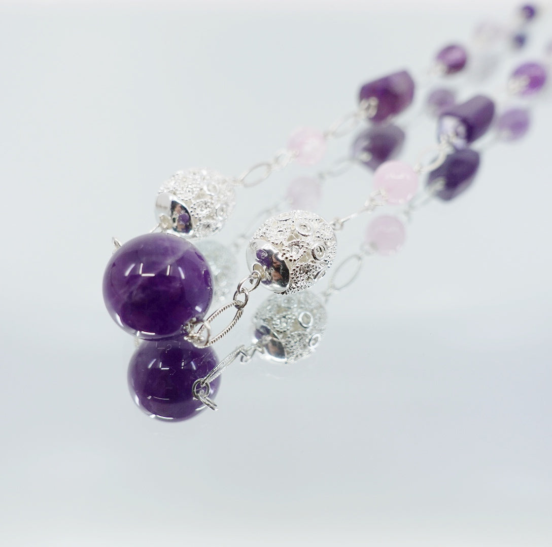 Winter Theme Amethyst Necklace - Yun Boutique