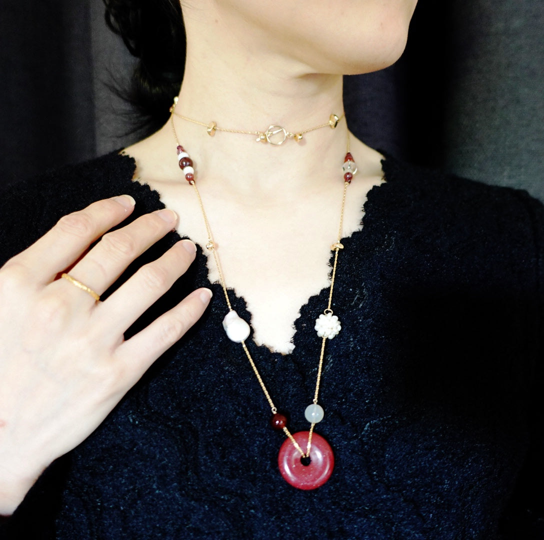 Autumn Long Gemstone Necklace - Yun Boutique