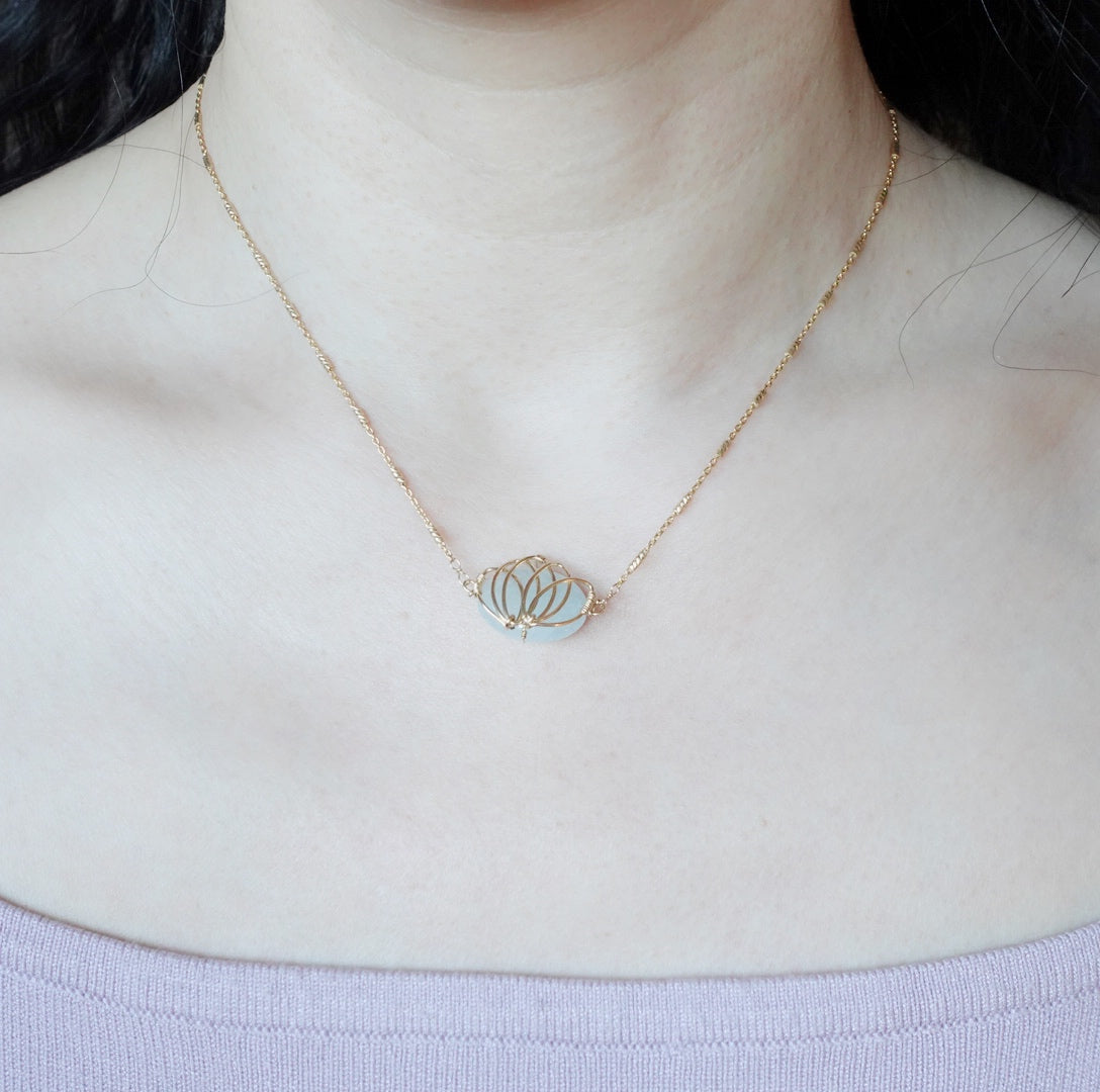 Serene Lotus Aventurine Necklace 