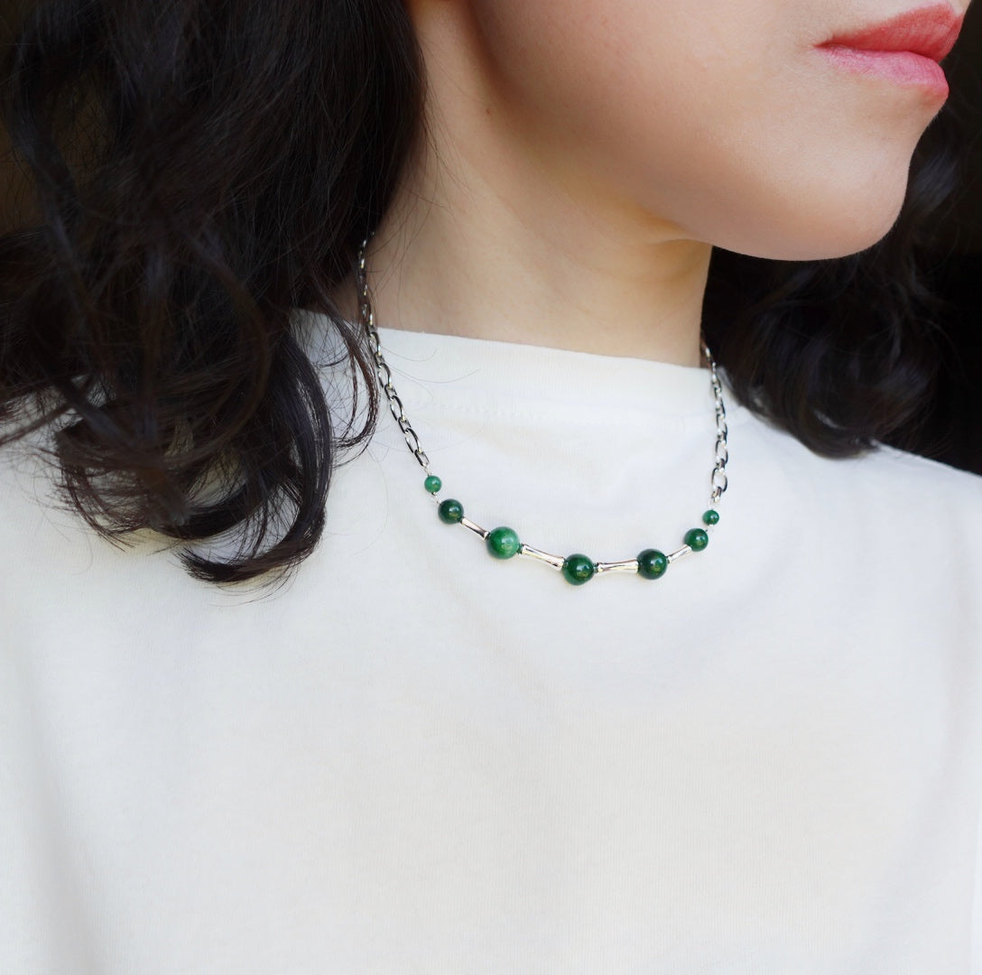 Yun Boutique Elf Forest Jadeite Statement Necklace