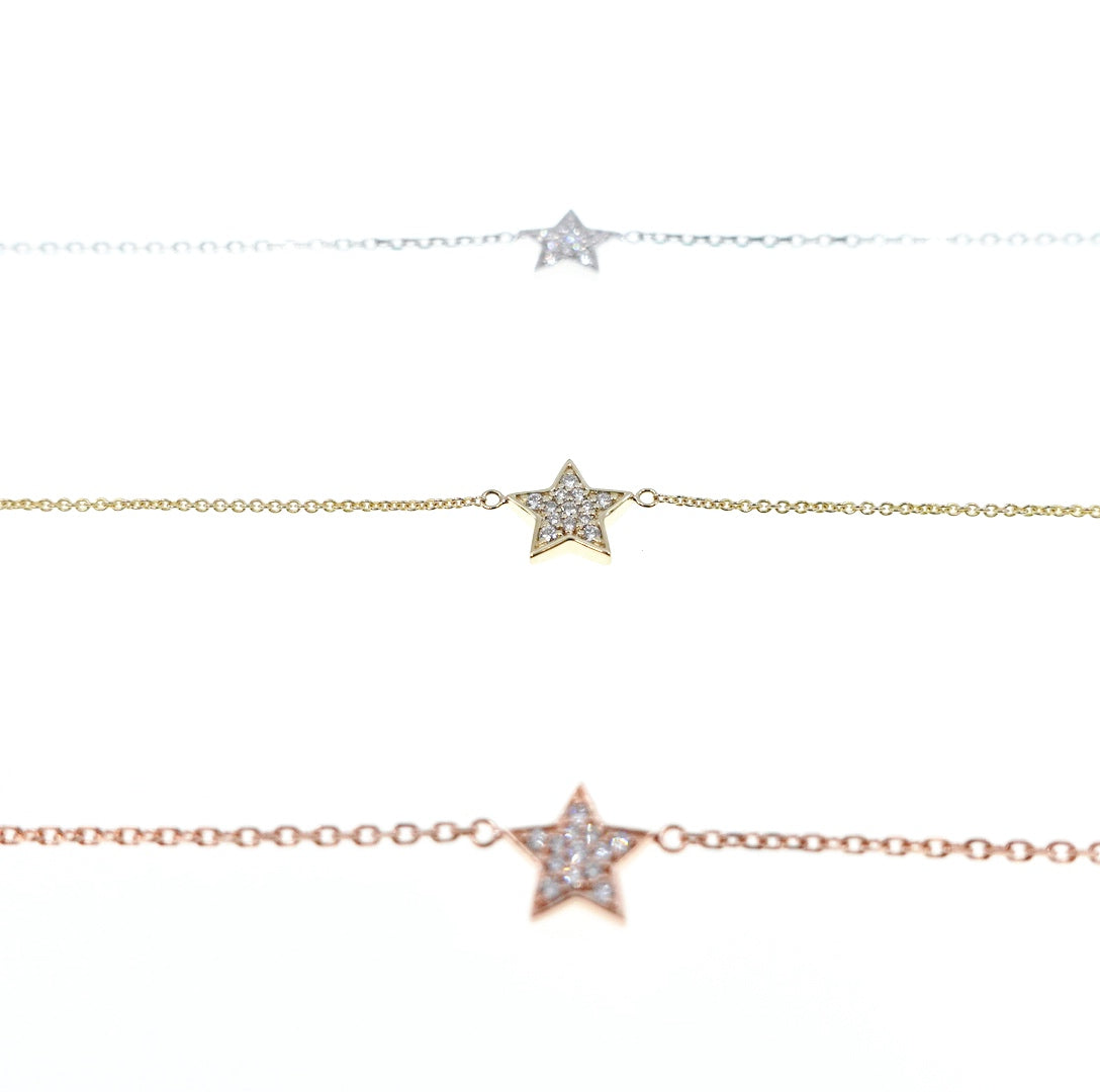 Star Orbit Diamond Star Bracelet Silver