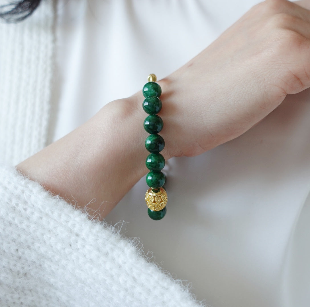 Half Bangle Green Jadeite Bracelet - Yun Boutique