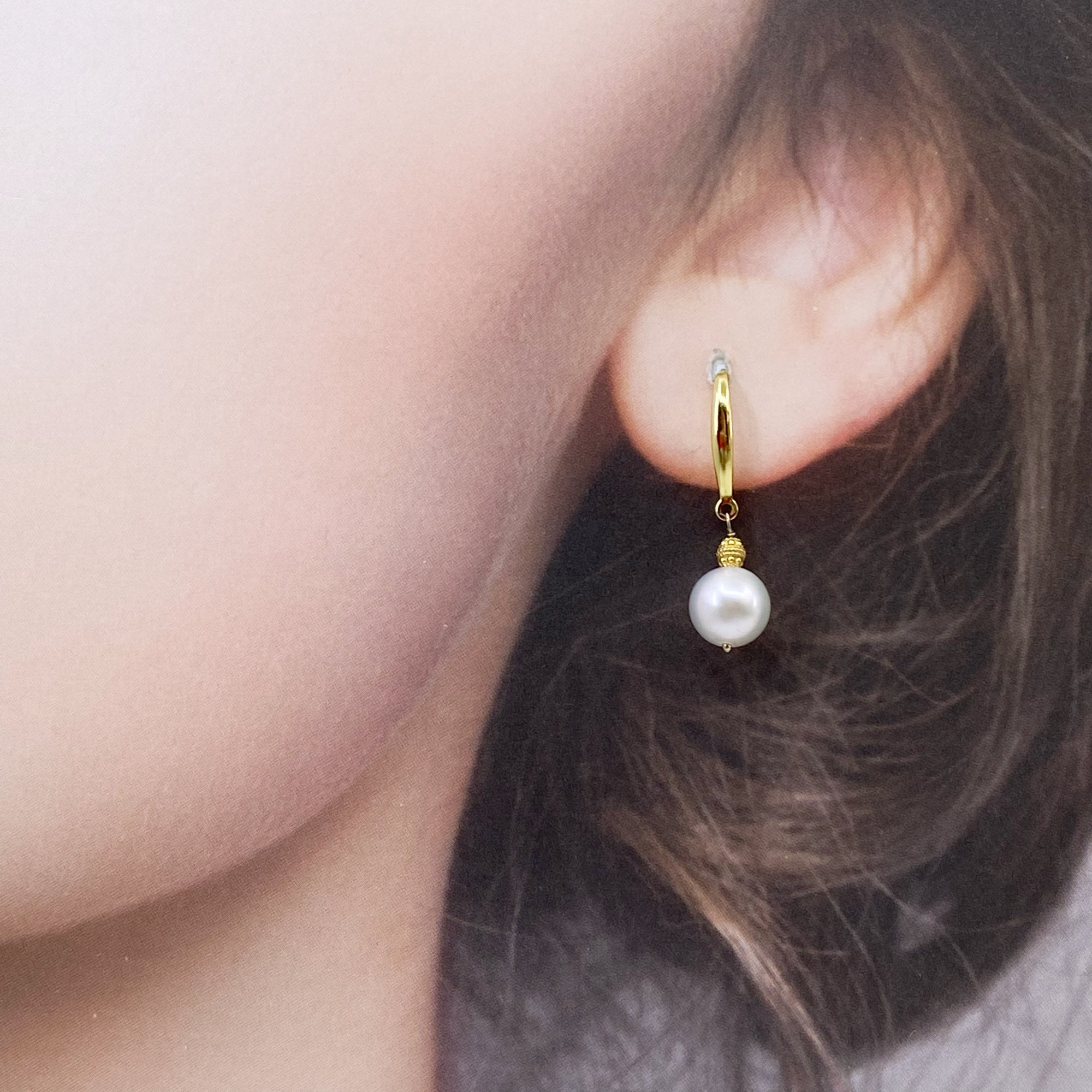 The Nine Gold Pearl Earrings - Yun Boutique