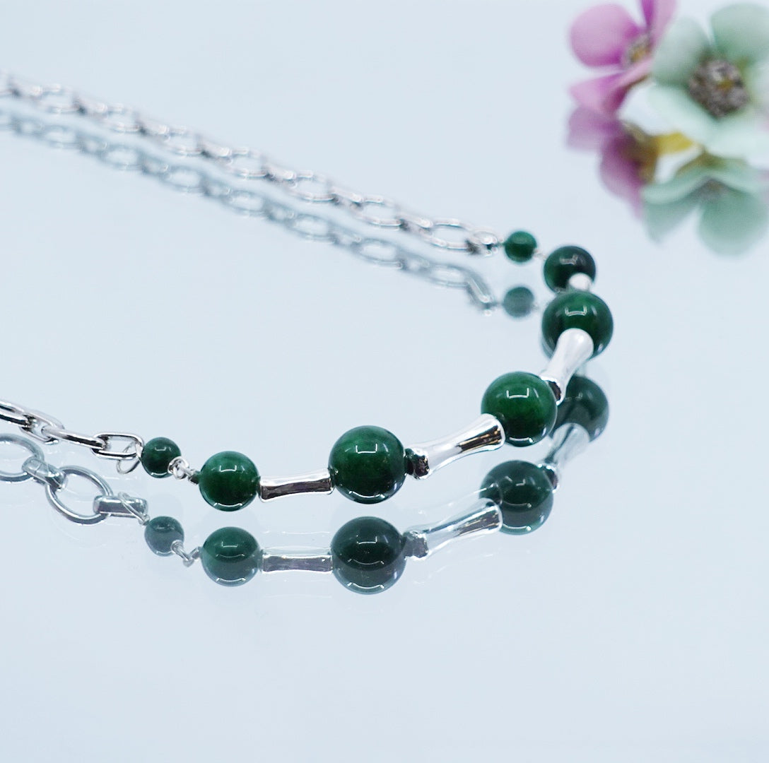 Yun Boutique Elf Forest Jadeite Statement Necklace