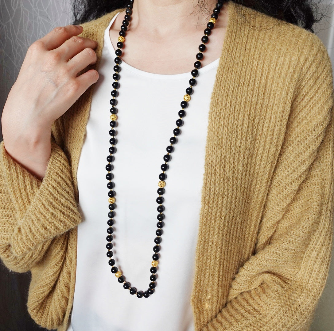 Return to Origin Multi-style Obsidian Beaded Necklace Modeling - Yun Boutique