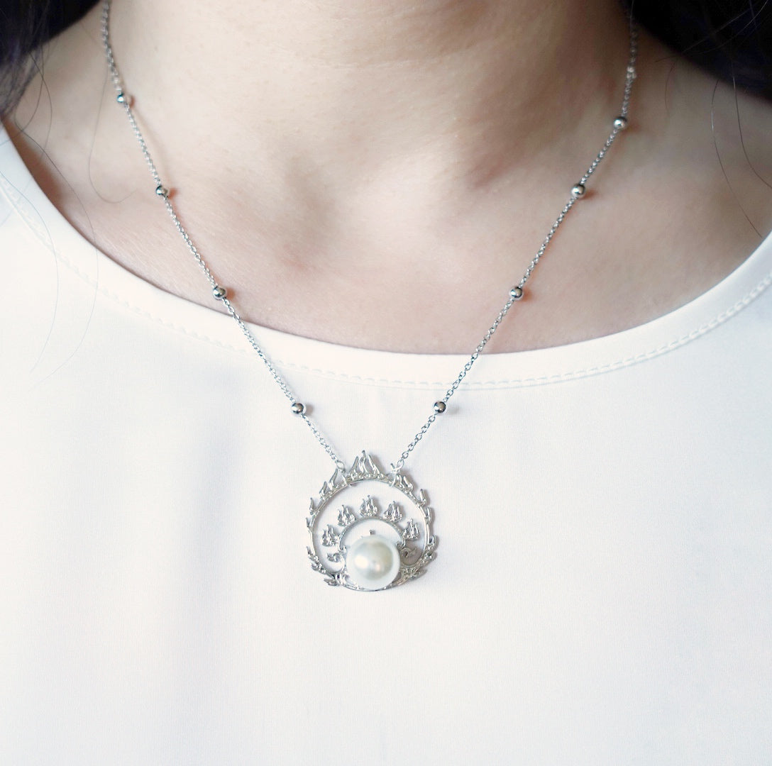 Sacred Fire Necklace Silver