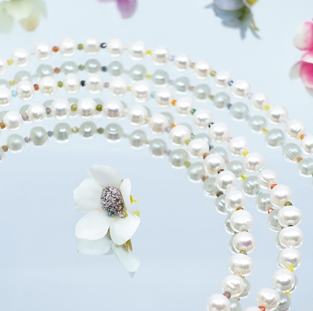 Multi-style Opera Pearl Necklace (Colorful) - Yun Boutique