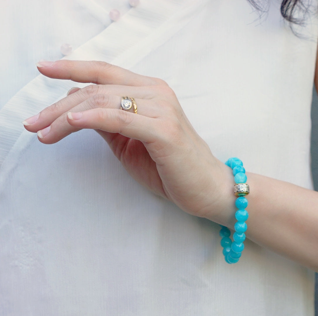 Auspicious Beaded Amazonite Bracelet - Yun Boutique