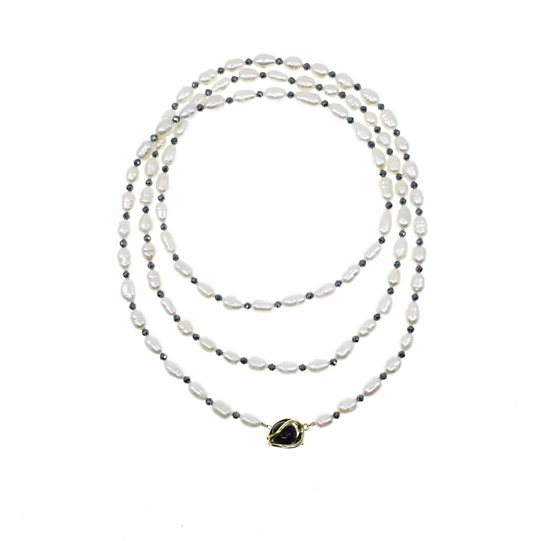 Yun Boutique Multi-style Opera Pearl Necklace (Terahertz Stone)