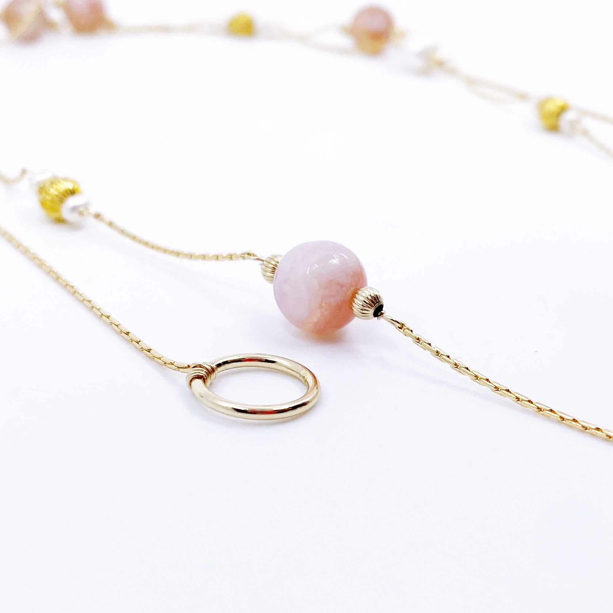 Yun Boutique Sakura Agate Long Gemstone Necklace