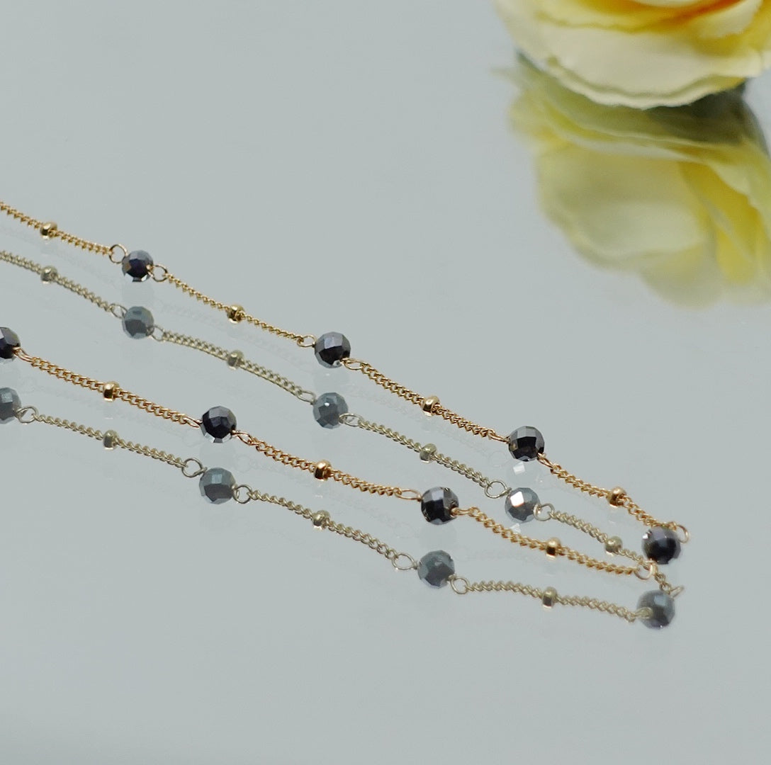 The Nine Terahertz Stone Necklace in Gold Filled - Yun Boutique