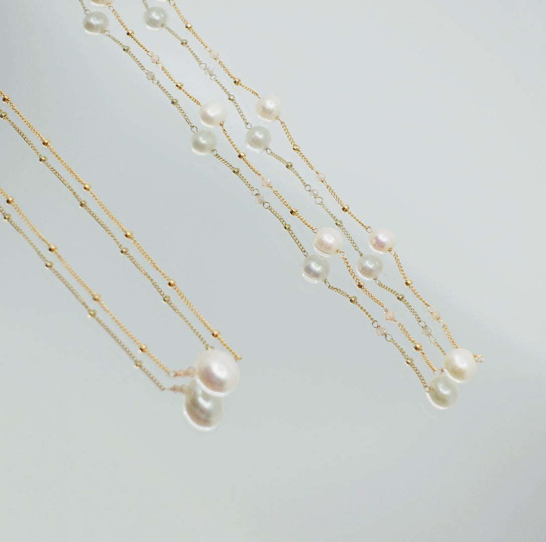 Layered Duo Pearl Necklaces with Extension - Yun Boutique