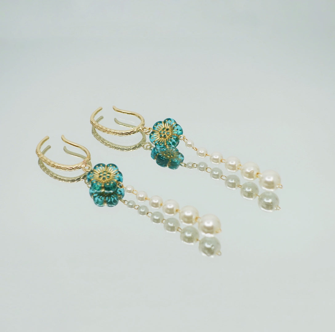 Atlantis Non Pierced Floral Earrings - Yun Boutique