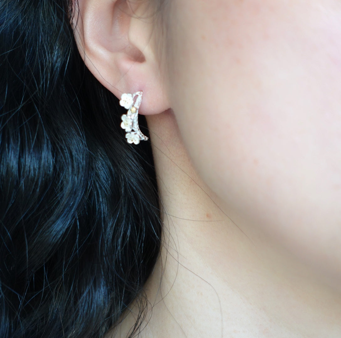 Plum Blossom Sterling Silver Studs - Yun Boutique