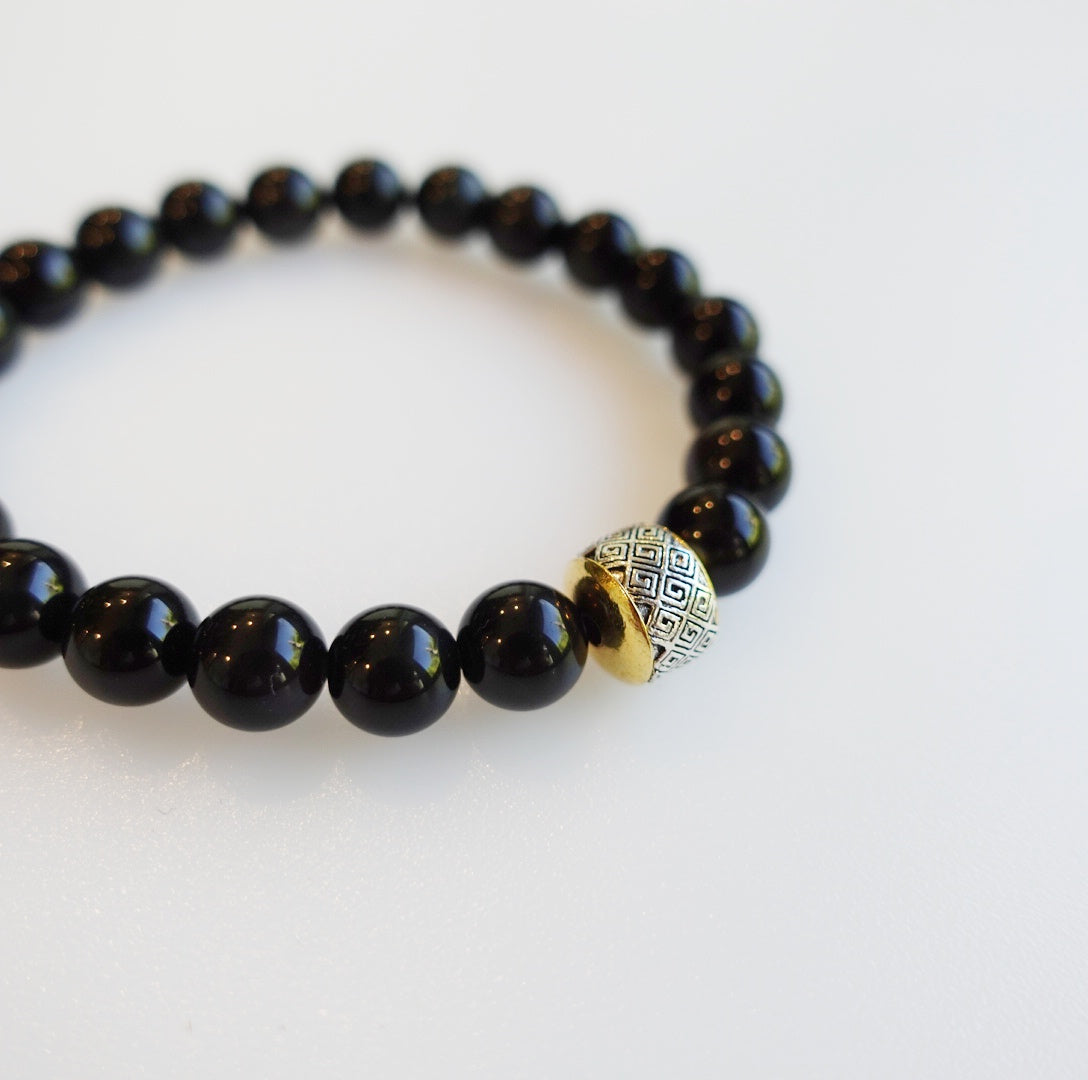 Auspicious Beaded Obsidian Bracelet - Yun Boutique