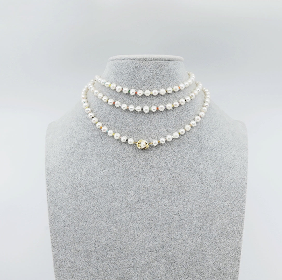 Multi-style Opera Pearl Necklace (Colorful) - Yun Boutique