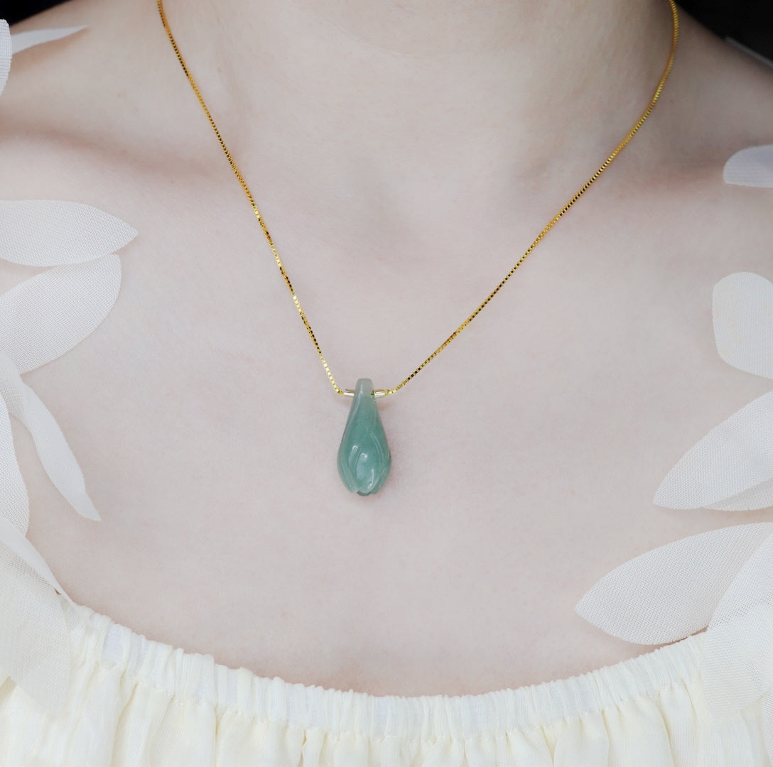 Elf Forest Aventurine Petal Necklace