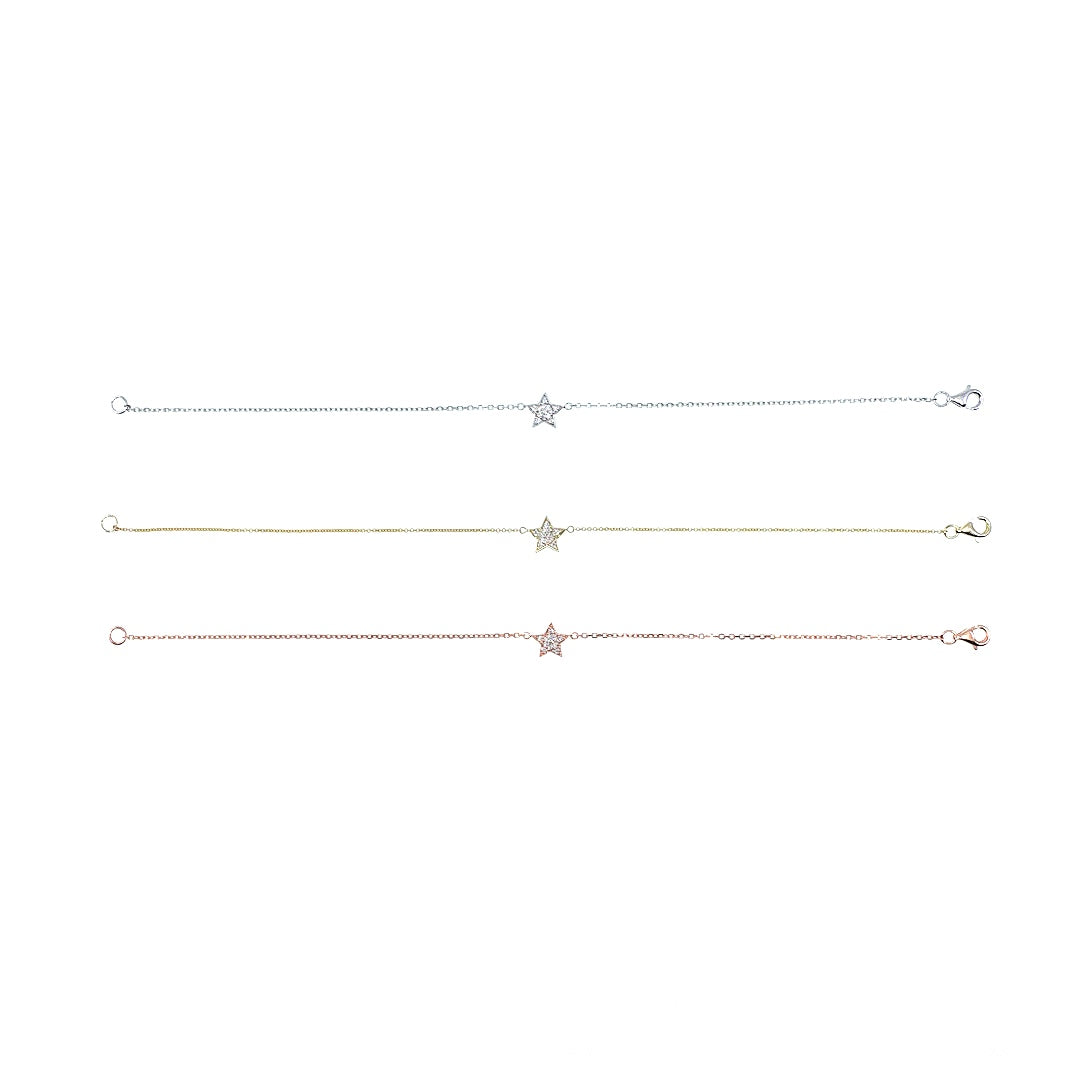 Star Orbit Diamond Star Bracelet Silver