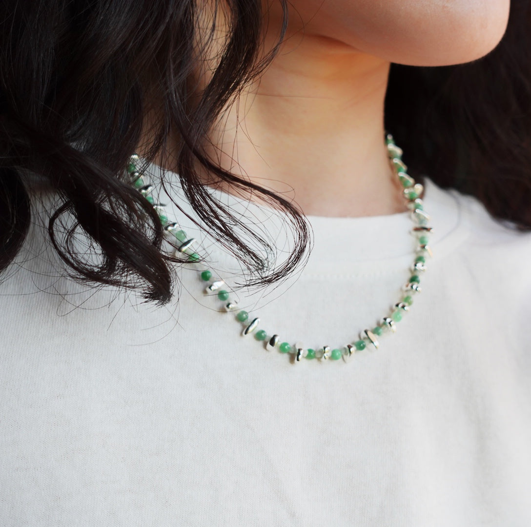 Elf Forest Jadeite Necklace Silver