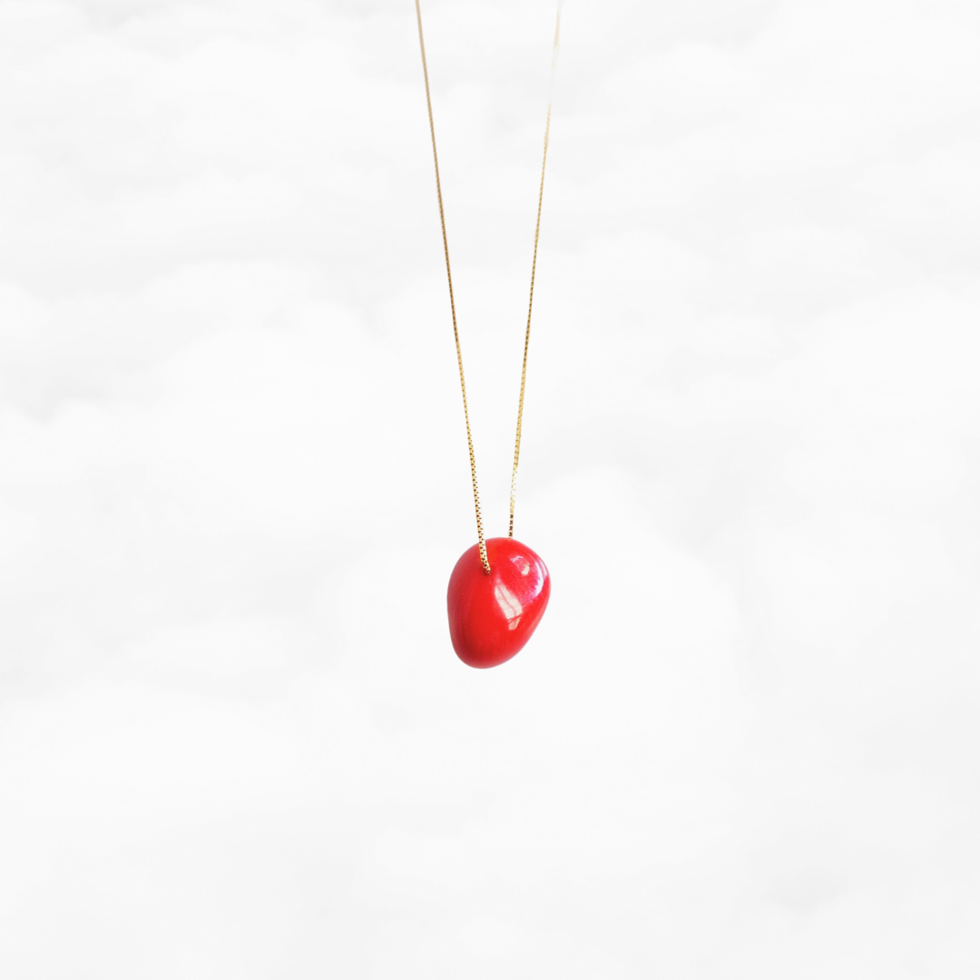 Red Coral Pendant Necklace - Yun Boutique