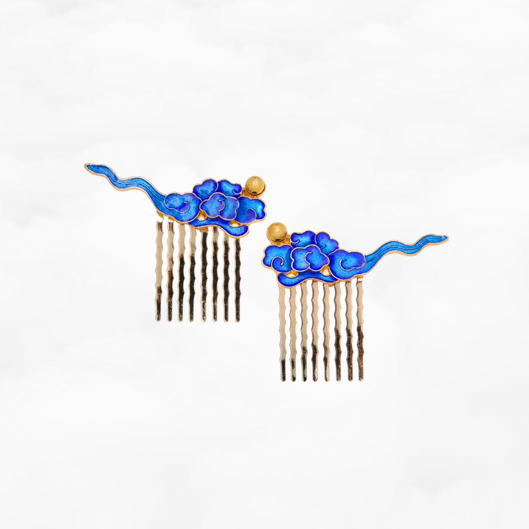 Enamel Auspicious Clouds Hair Comb - Yun Boutique