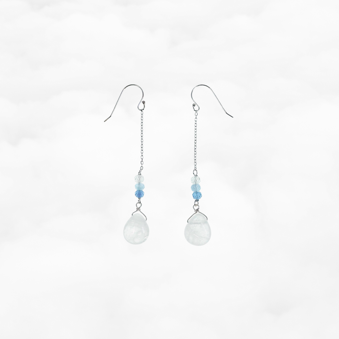 Icy Quartz Long Dangle Earrings - Yun Boutique