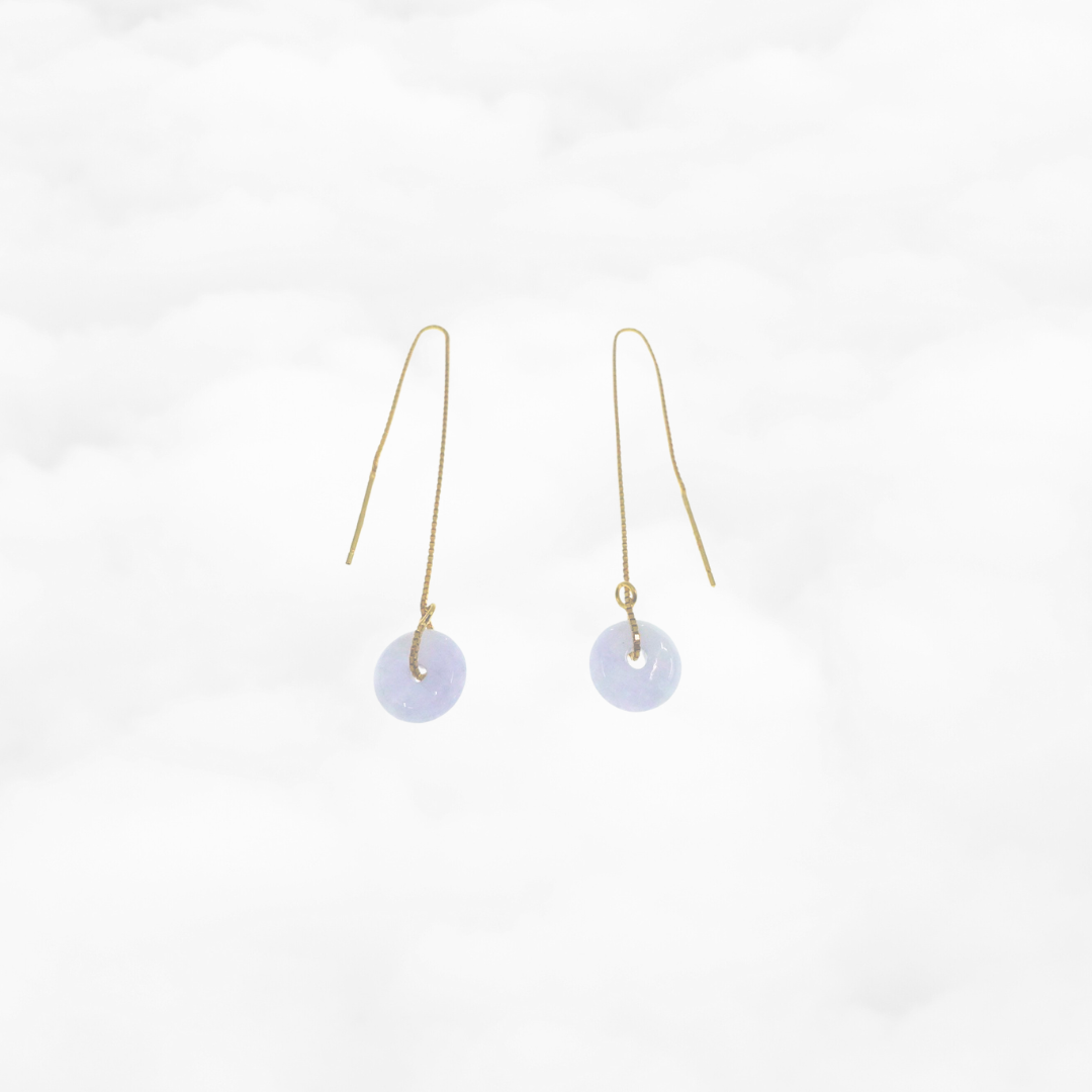 Lavender Purple Jadeite Thread Earrings - Yun Boutique