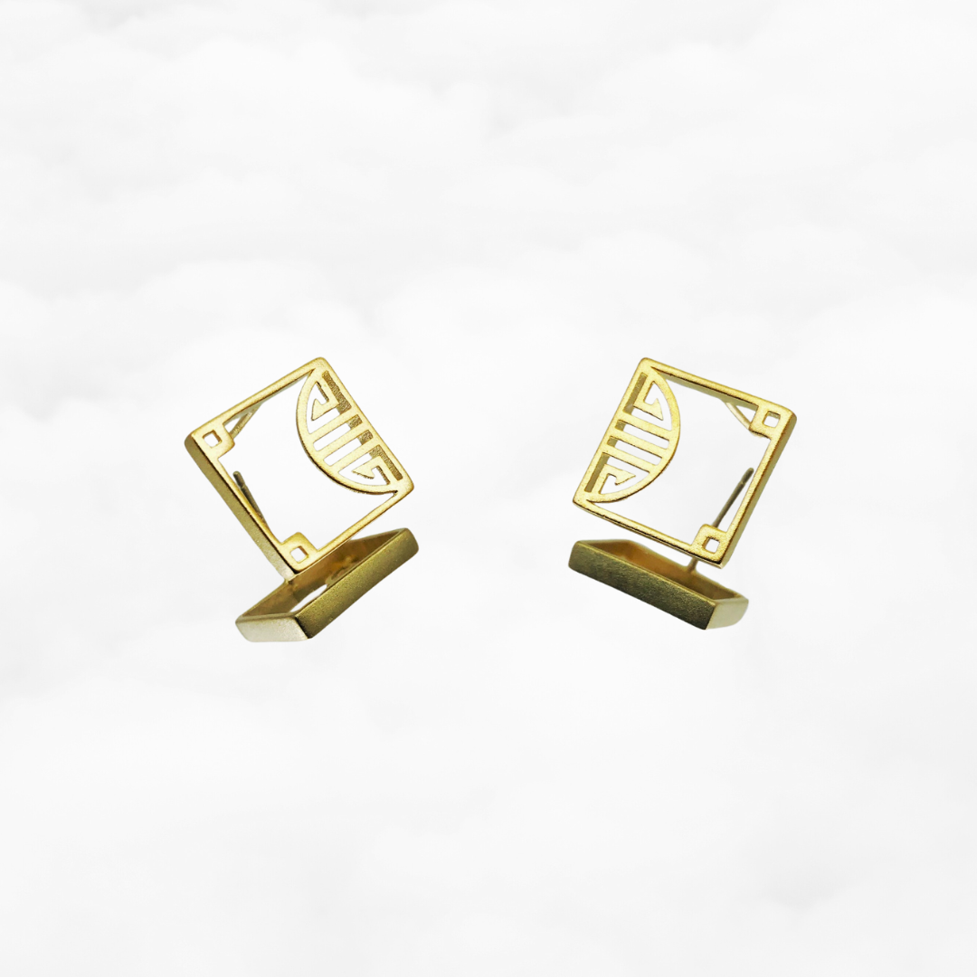 Gold Square Studs - Yun Boutique