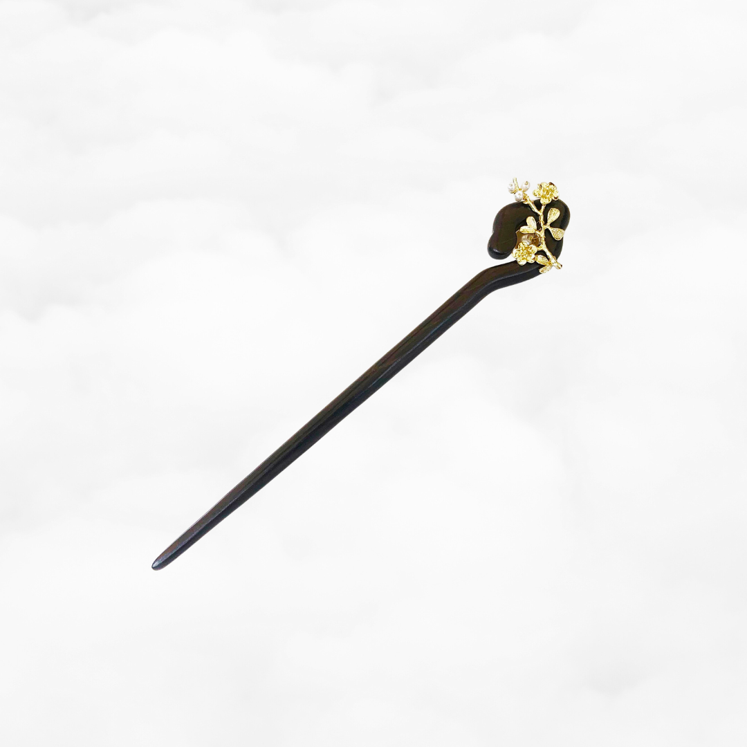 Plum Blossom Wood Hair Stick - Yun Boutique