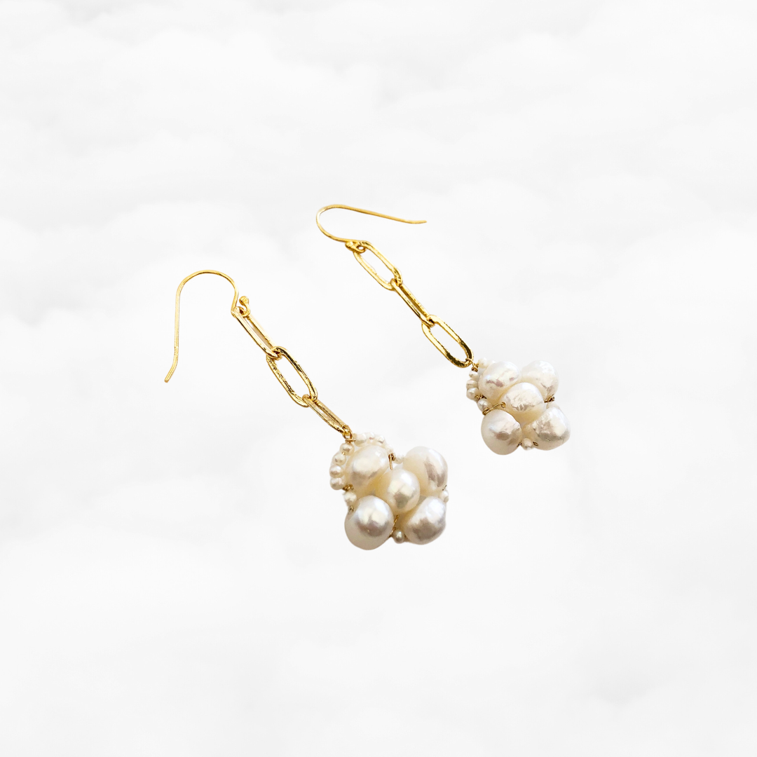 The Cloud Wrapped Baroque Pearl Earrings - Yun Boutique