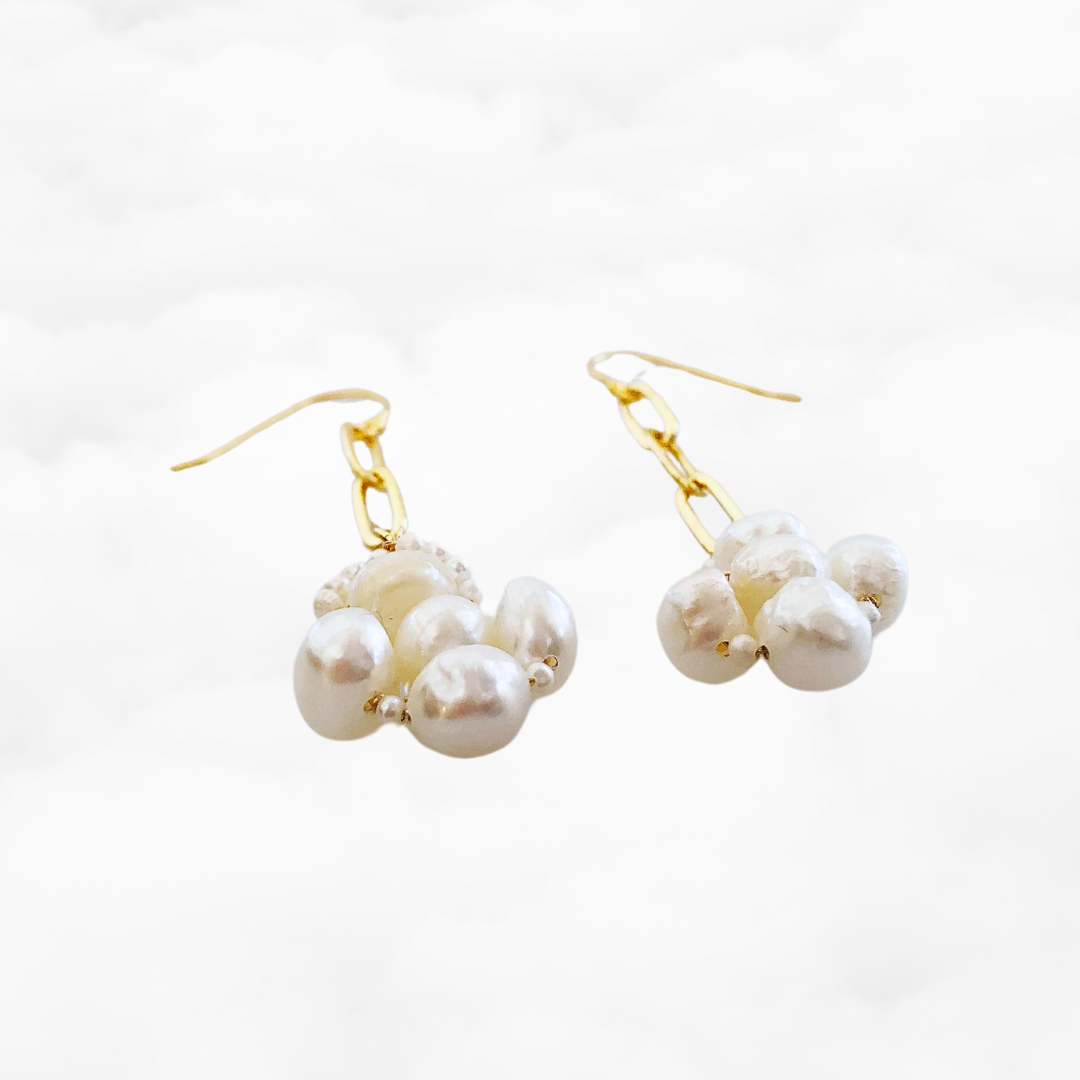 The Cloud Wrapped Baroque Pearl Earrings - Yun Boutique