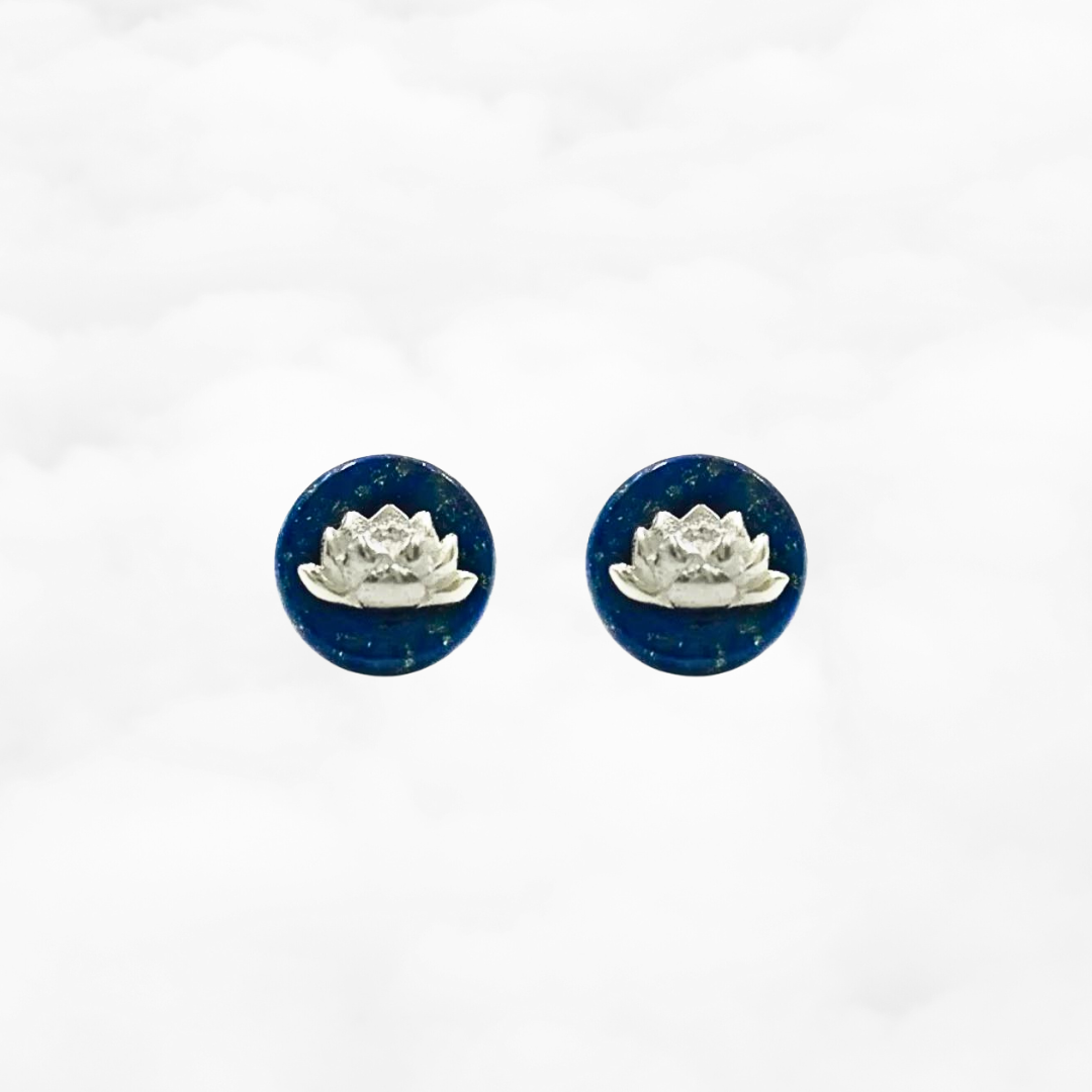 Lotus Lapis Studs - Yun Boutique