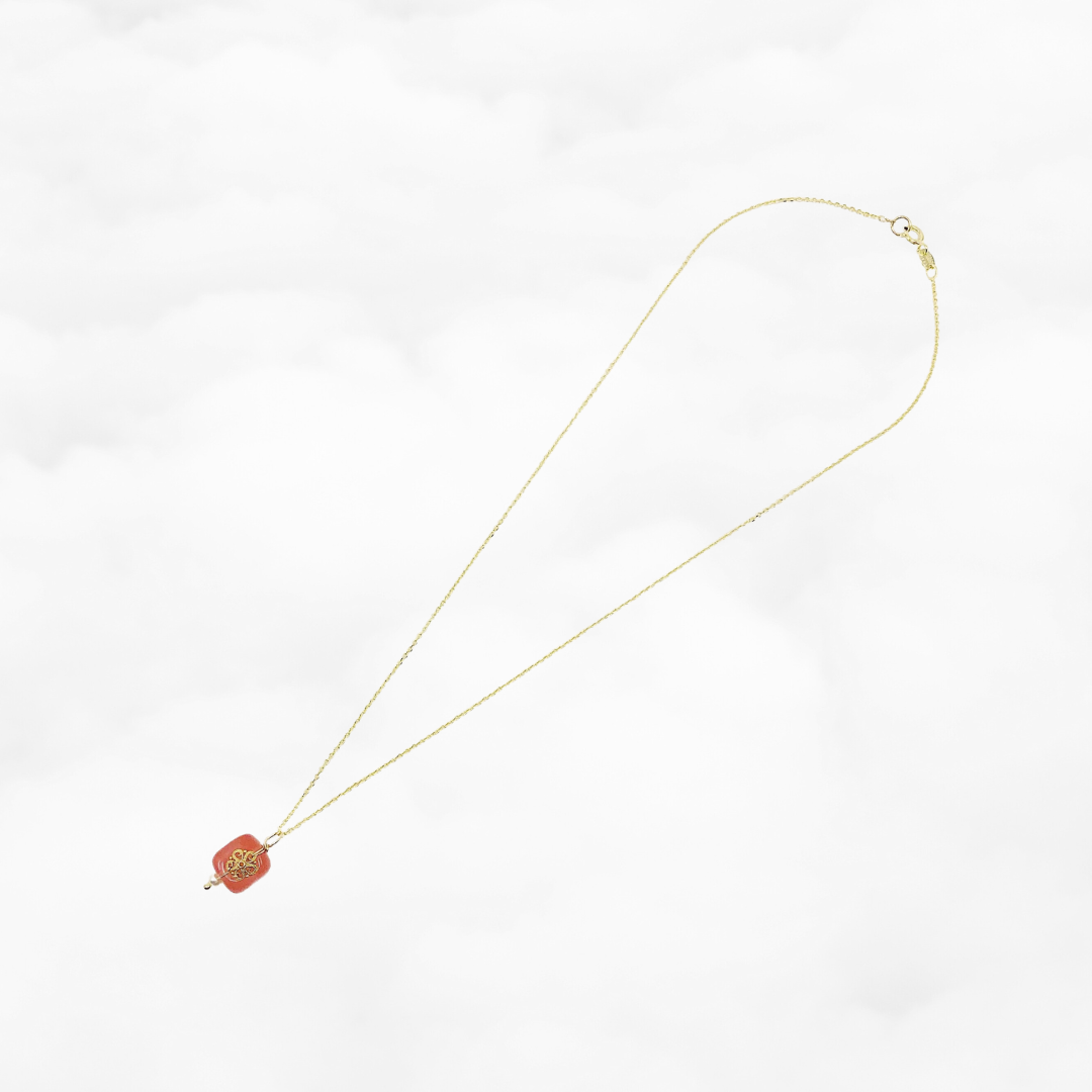 Filigree Flower Strawberry Quartz Necklace - Yun Boutique