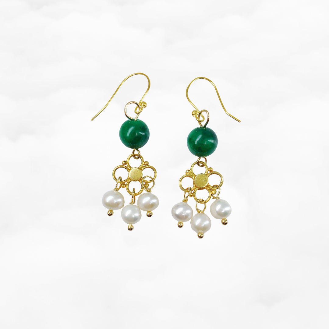 Seeds of Heaven Jade and Pearl Earrings - Yun Boutique