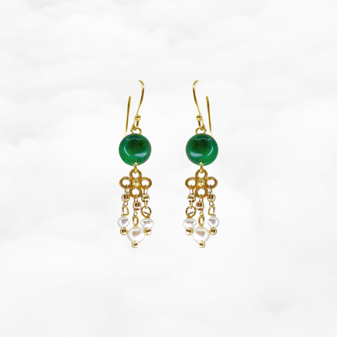 Seeds of Heaven Jade and Pearl Earrings - Yun Boutique