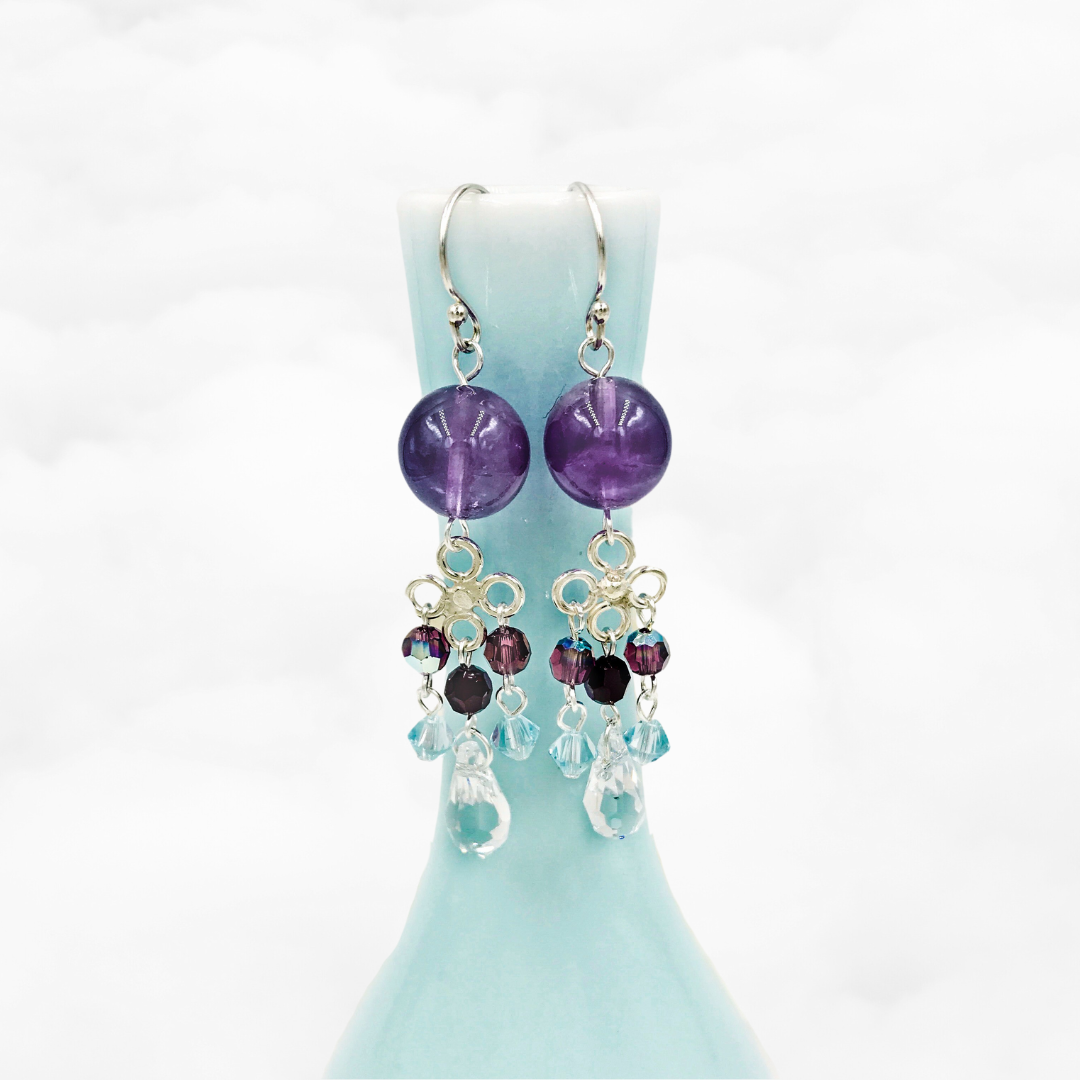 Chandelier Amethyst Earrings - Yun Boutique