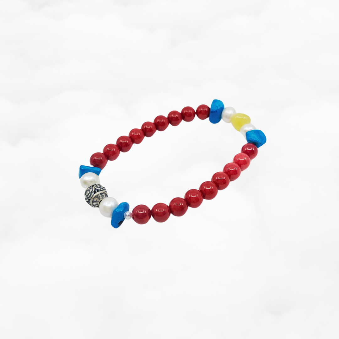 Reunion Beaded Bracelet - Red Coral - Yun Boutique