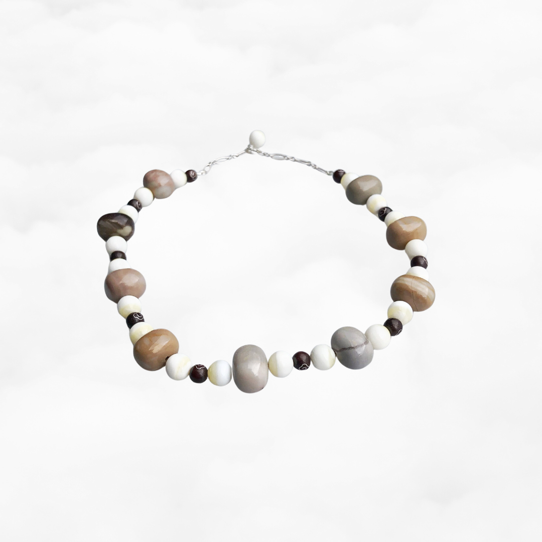 The Nine Earth Tone Agate Chunky Necklace - Yun Boutique